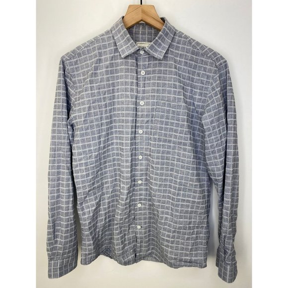 Frank & Oak Long Sleeve Button-Down Shirt Gray S - Picture 1 of 5